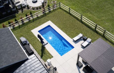rectangular fiberglass pool